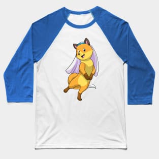 Fox as Bride with Veil Baseball T-Shirt